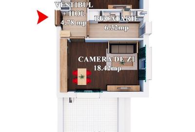 Apartament cu 2 camere decomandat în Ștefăneștii de Jos - 1