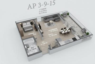 Apartament cu 2 camere decomandat în Exterior Nord - 1