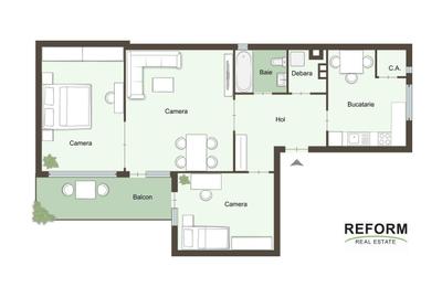 Apartament cu 3 camere în Central - 13
