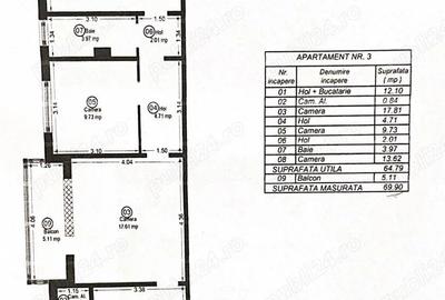 Apartament cu 3 camere semidecomandat în Girocului - 9