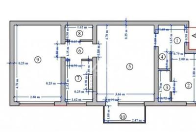Apartament cu 2 camere semidecomandat în Podu Roș