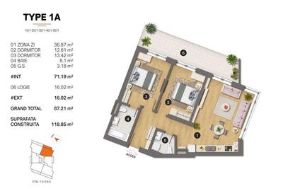 Apartament cu 3 camere decomandat în Tomis Plus - 2