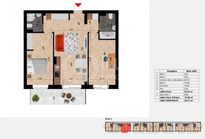 Apartament cu 3 camere | 59.83mp | Bloc nou | Etaj 1 | Garaj | Zorilor - 5