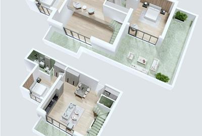 Penthouse cu 4 camere decomandat în Popești-Leordeni - 2