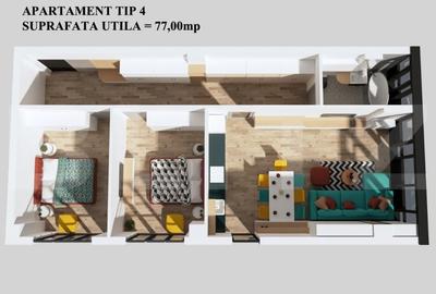 Apartament bloc nou, 77mp, Burdujeni - 2