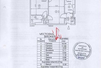 2 camere, semidecomandat, 50mp, bl.reabilitat, mobilat, Pta Muncii- Gh. Petrascu - 6