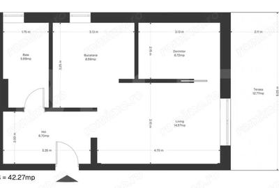 Apartement 1 camera, 42.26 mp utili+ 12 mp gradina, zona Ghirodei - 1