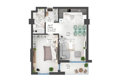 Apartament cu 2 camere semidecomandat în Calea București - 3