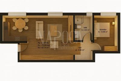 Apartament cu 2 camere semidecomandat în Oncea - 8
