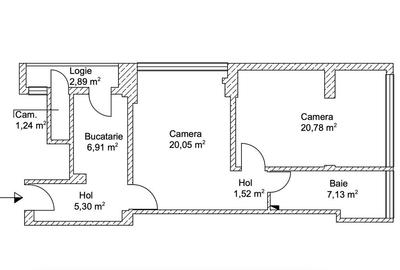 Apartament cu 2 camere semidecomandat, mobilat în Central - 10