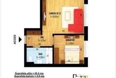 De vanzare apartament 2 camere  Groza?vesti,  Parcare Subteranaa inclusa - 4