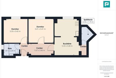Apartament cu 2 camere decomandat în Intim - 4