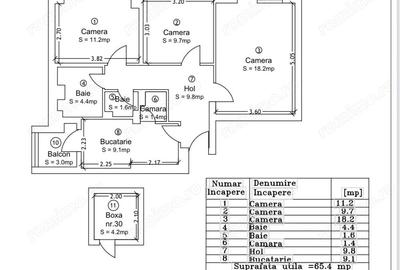 Apartament cu 3 camere decomandat în Dacia