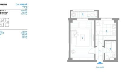 Garsonieră decomandată în Bucium - 2