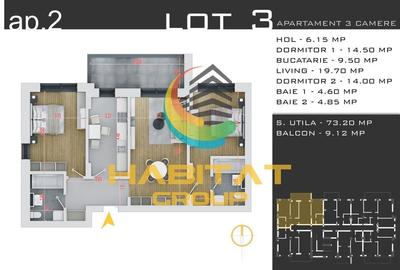 De vanzare, apartament cu 3 camere decomandat, zona Pallady - 2