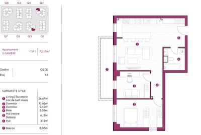 Apartament 3 camere, 72 mp, 118.170 euro, avans minim 15%, GALATA, tva 21 INCLUS - 2