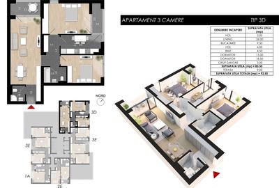 Apartament cu 3 camere decomandat în Rahova