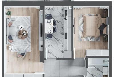 Apartament cu 2 camere decomandat în Nufărul - 5