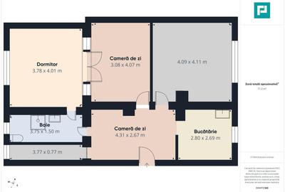 Apartament cu 3 camere în Central