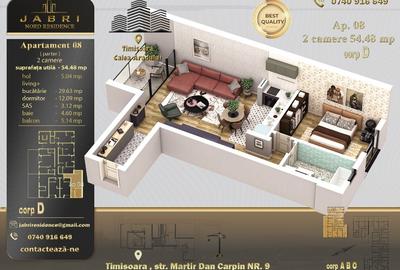 Apartament cu 2 camere decomandat în Aradului - 10