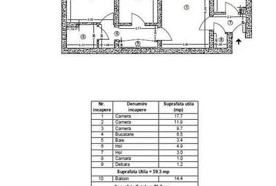 Apartament cu 3 camere semidecomandat în Titan - 1