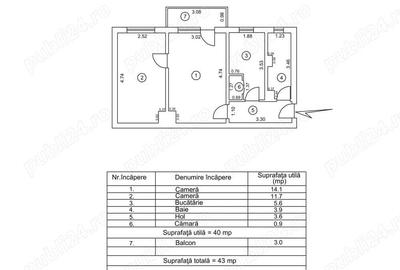 Apartament cu 2 camere în Liești - 1