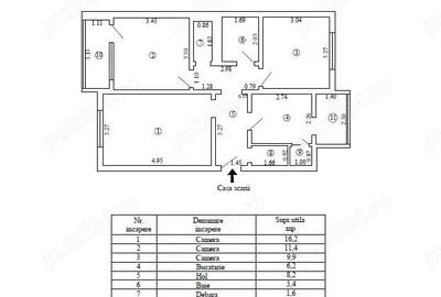 Apartament cu 3 camere decomandat în Țiglina 2 - 8
