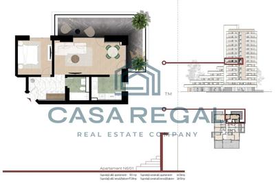 Apartament 2 camere in bloc exclusivist, 50.10 mp utili + 17.33 mp terasa - 3