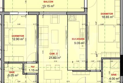 Apartament cu 3 camere decomandat în Veterani - 2