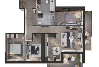 Apartament 4 camere,2 bai, terasa 37 m , super view, Rivus Apartament 4 camere,2 bai, terasa 37 m , super view, Rivus - 9