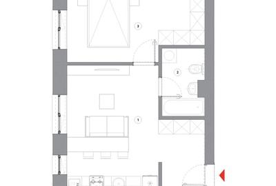 Apartament 2 camere- 2 C  / Hils Titanium Faza 1 / 5 min Metrou / COMISION 0% - 2