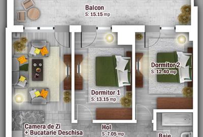 Apartament cu 3 camere decomandat în Theodor Pallady - 2