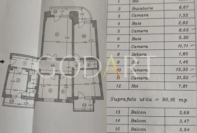 Apartament 4 camere | Bloc 1990 | 3 balcoane | Vedere panoramica - 21