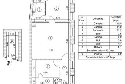Apartament cu 3 camere semidecomandat în Centrul Istoric - 4