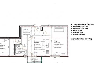 Apartament 3 camere open space soseaua Leordeni. - 2