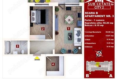 Apartament cu 2 camere decomandat în Sânpetru - 10