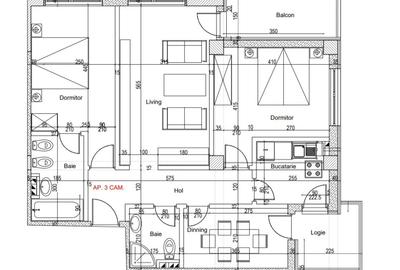 Apartament cu 4 camere semidecomandat în Republicii
