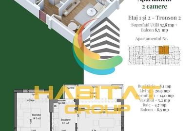 Pallady 2 camere decomandat spatios 61 mp bloc tip Boutique - 2