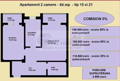 Apartament 2 camere nou de vanzare in Iasi Valea Lupului, bloc nou - 2