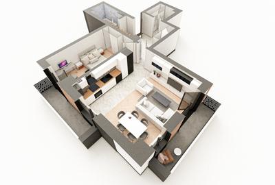 BRAUS CONFORT VIȘANI - Apartament Tip E – 2 Camere Open Space + Dressing - 2