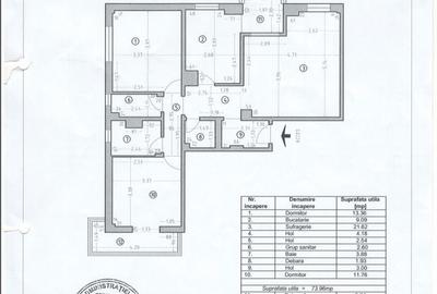Apartament cu 3 camere decomandat în Popoveni