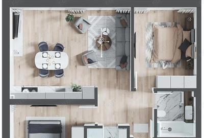 Apartament cu 2 camere decomandat în Nufărul - 12