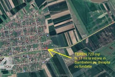 Teren intravilan 720 mp Sambateni, cu fundatie fs.11 ml - 18500 euro - 1