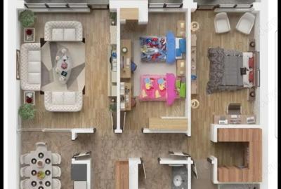 Apartament cu 3 camere decomandat în Tractorul - 1