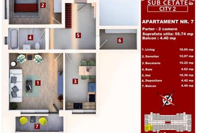 Apartament cu 2 camere decomandat în Sânpetru - 1