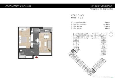 Apartament cu 2 camere decomandat în Nord - 13