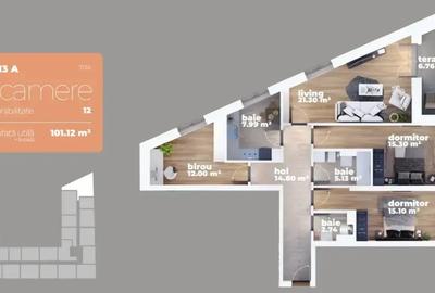 Apartament cu 4 camere decomandat în 1 Decembrie 1918 - 2