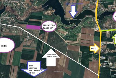 Proprietar - Teren intravilan Snagov - Peris - 12500 mp la doar 15 euro/mp - 1