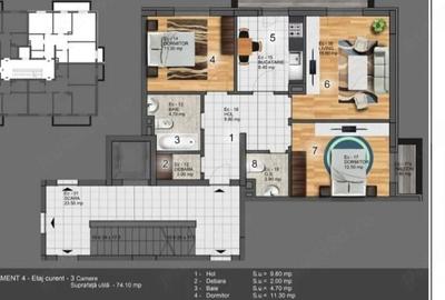 Apartament cu 3 camere decomandat în Central - 3