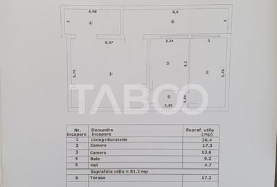 Apartament 3 camere decomandat 81 mp utili + terasa 17 mp no - 2